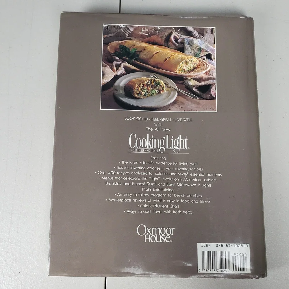 Cooking Light Cookbook 1991 Hardcover Oxmoor House Healthy Recipes Vintage 90s